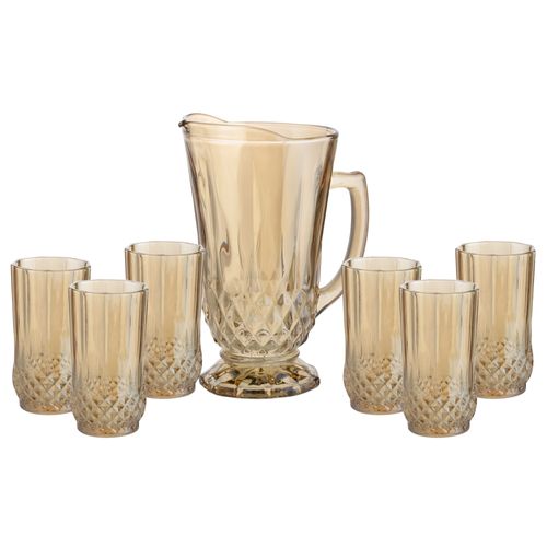 Conjunto Jarra com 6 Copos Roberta Âmbar 7781 Lyor
