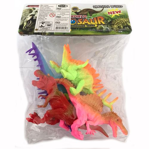 Kit Dinossauros Pacote com 4 Unidades Plástico
