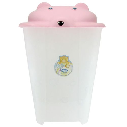 Cesto do Bebê Urso Transparente 44L Rosa 748 Cajovil