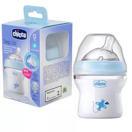 Mamadeira Step Up 0m  150ml Fluxo Normal Azul Chicco