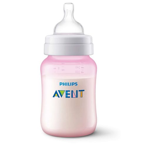 Mamadeira Classic 260ml 1m  Rosa SCF564/17 Avent Philips