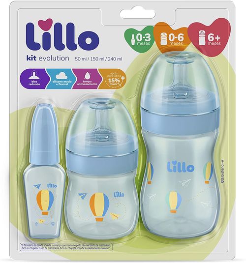 Kit Mamadeira Primeiros Passos Azul Lillo