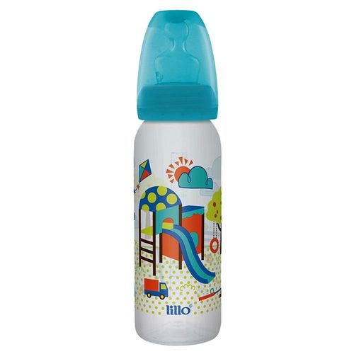 Mamadeira Divertida Ortodôntica 6m  240ml Azul Lillo
