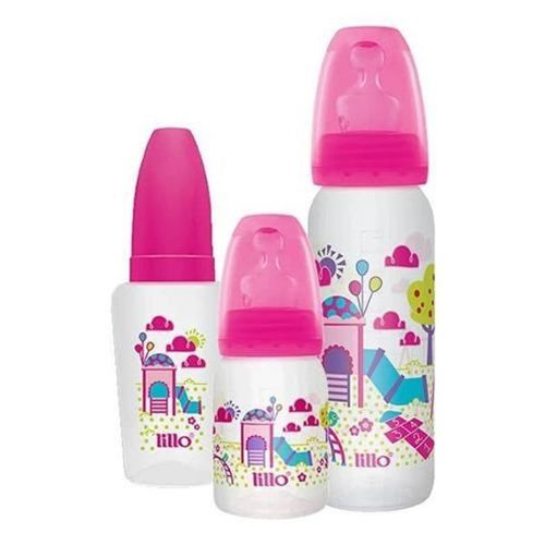 Kit Mamadeira Evolução Divertida Rosa com 3 Unidades 614831 Lillo