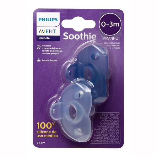 Chupeta Soothie 0-3M Dupla Philips Avent Azul - SCF099/01