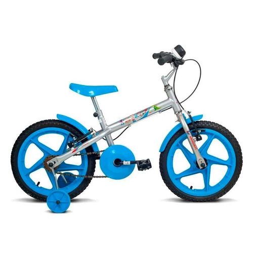 Bicicleta Rock Aro 16 Azul e Cinza 10436 Verden