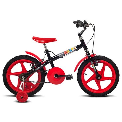 Bicicleta Rock Aro 16 Preta e Vermelha 10362 Verden