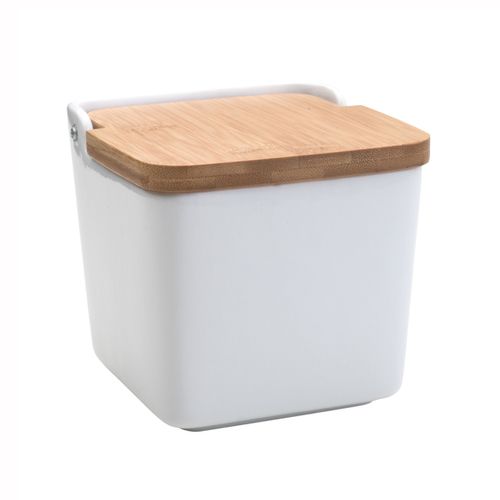 Saleiro de Mesa em Porcelana Tampa de Madeira Médio 8476 Lyor