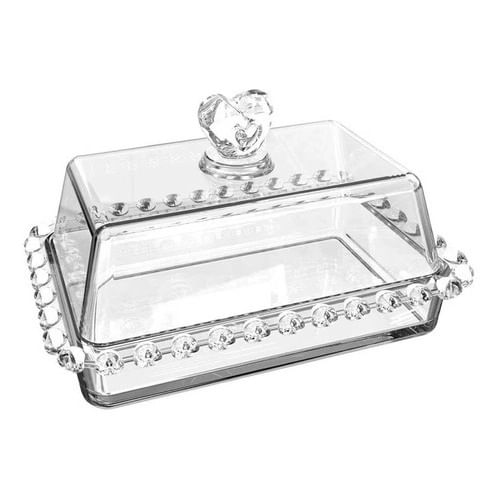 Manteigueira com Tampa Cristal Coração 17x10cm Lyor