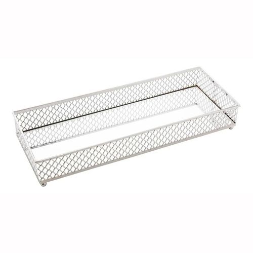 Bandeja Decorativa Barcelona Prata Com Espelho 4543 Lyor