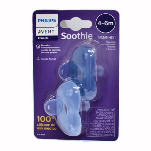 Chupeta Soothie 4-6m Dupla Philips Avent Azul - SCF099/11