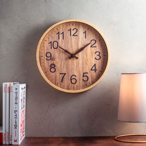 Relógio de Parede Plástico Wood 25cm Lyor
