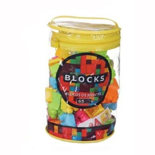 Blocos De Montar Brinquedo Infantil Educativo Kit 65 Peças