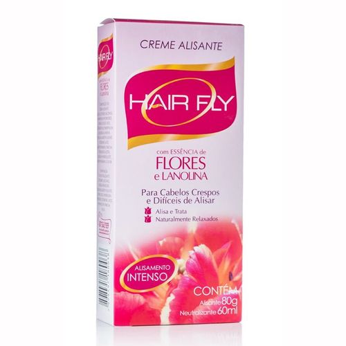 Creme Alisante Hair Fly Essência de Flores 80g Alisamento Intenso