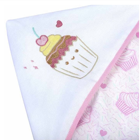 Toalhão De Banho Minasrey Baby Nice Felpa Capuz Bordado Rosa