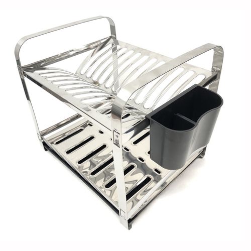 Escorredor 12 Pratos Em Aço Inox Com Porta Talheres Mak Inox