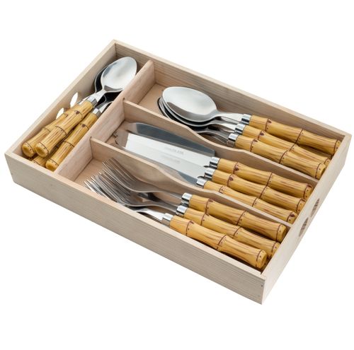 Faqueiro 24 peças Aço Inox Bambu 35354 Bom Gourmet