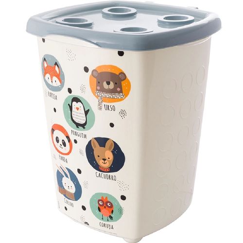 Cesto Infantil Decorado Bichinhos 38L 13393 Azul Plasútil