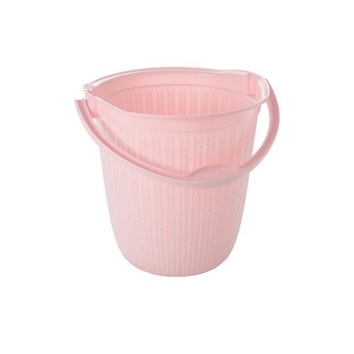 Balde de Plástico 8L Trama Baby Rosa 14023 Plasútil