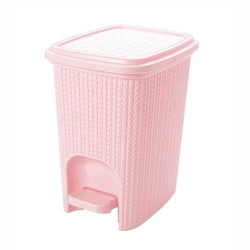 Lixeira de Plástico 12L com Pedal Trama Rosa 14032 Plasútil
