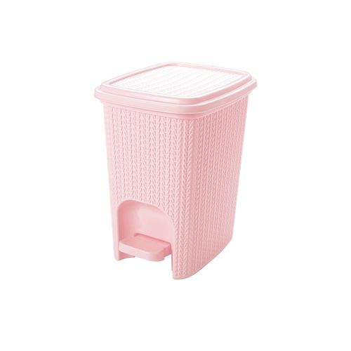 Lixeira de Plástico 7L com Pedal Trama Rosa 14033 Plasútil