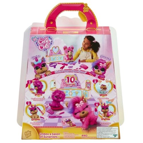 Brinquedo de Pelúcia Infantil Cutie Cuts Adotados Salão de Beleza Rosa F00663 - Fun