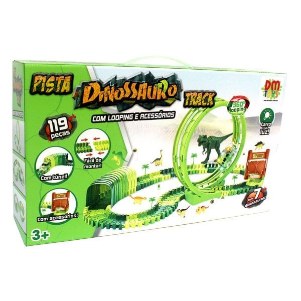 Pista Com Carrinho Dinossauro 1 Looping - Toyng Ref 43372 - Zambra