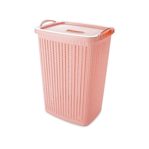 Cesto de Roupas Trama 40L Rosa 14026 Plasútil