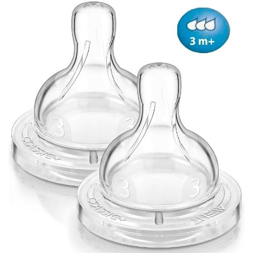 Bico para Mamadeira Classic  N°3 3m  com 2 Unidades SCF633/27 Avent Philips