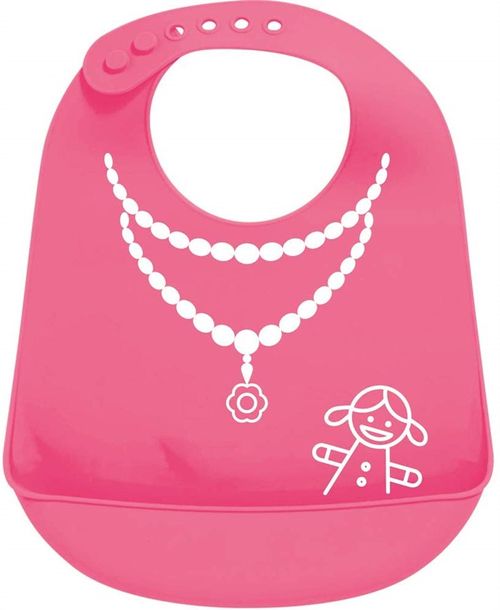 Babador de Silicone com Pega Migalhas 09724 Rosa Buba