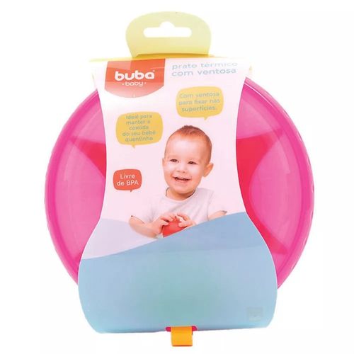 Prato Térmico com Ventosa Rosa 6174 Buba