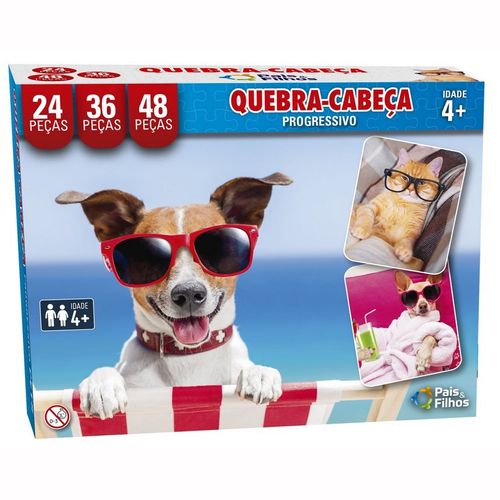 Quebra Cabeça Pets Progressivo 30/45/56 Pçs 2979 Pais e Filhos