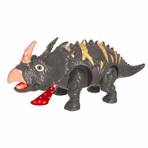 Dinossauro Triceratops Emite Som e Luz 10cm - Pais e Filhos
