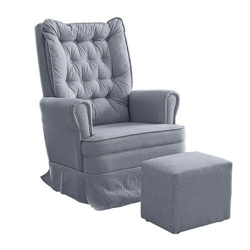Poltrona Com Puff Maya Cinza 90420 Canaã