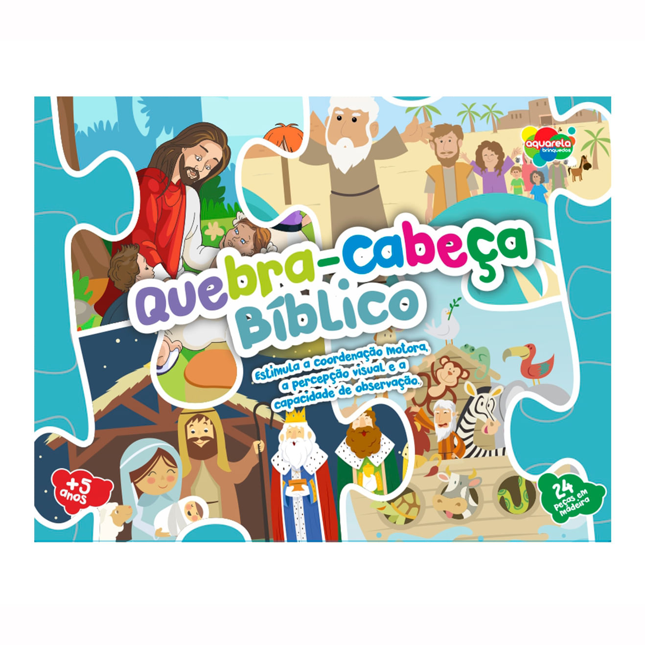 Jogo Quebra Cabeca Colecao Formas 12 Pecas Madeira - Aquarela Brinquedos