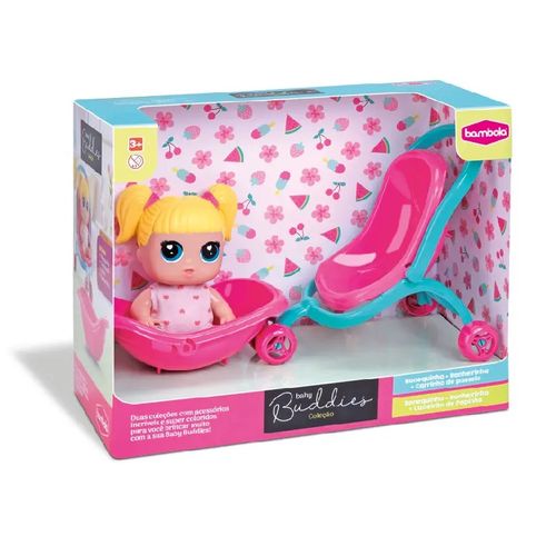 Boneca Baby Buddies Com Carrinho E Banheira Bambola
