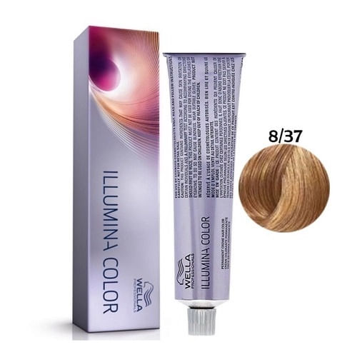 Tintura Illumina Color 8/37 Louro Claro Dourado Marrom 60ml Wella