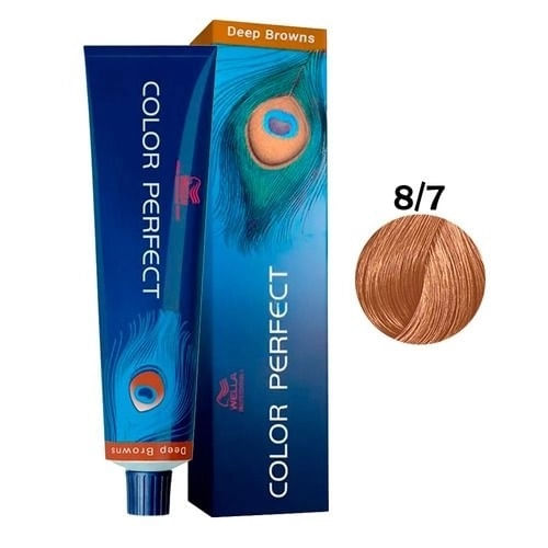 Tintura Color Perfect 8/7 Louro Claro Marrom 60g Wella