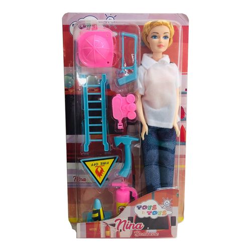 Boneca Nina Bombeira Com Acessórios Sortida Toys e Toys