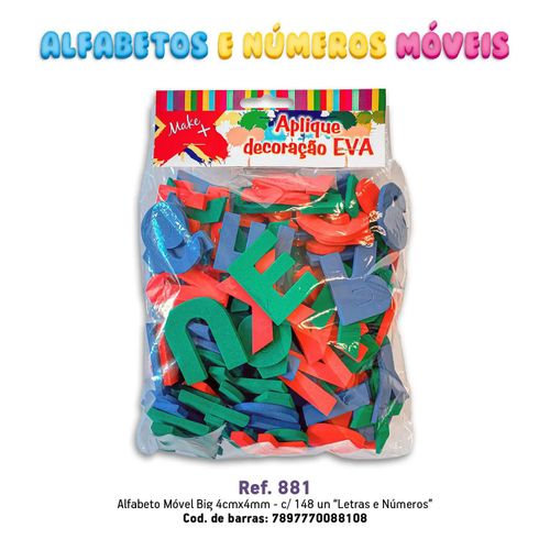 Brinquedo Pedagógico Alfabeto Movel Big Eva Make
