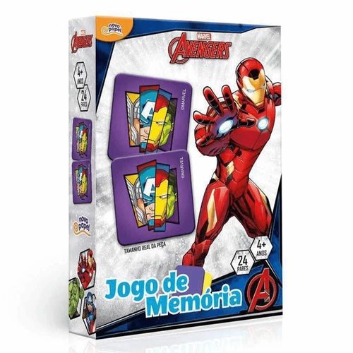 Jogo Da Memória Infantil Marvel Vingadores Com 24 Pares Toyster