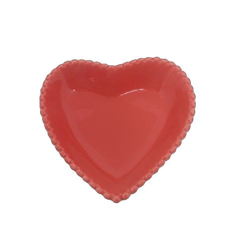 Enfeite Cerâmico Coração Decorativo 9,3cm Vermelho Freecom