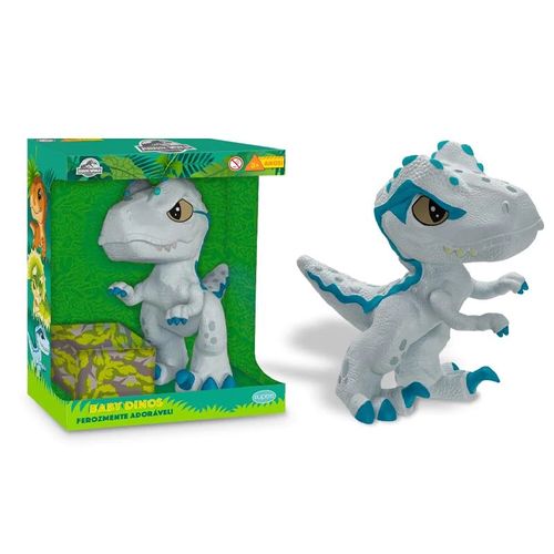 Dinossauro Bebê Velociraptor Cinza Jurassic Wolrd Pupee