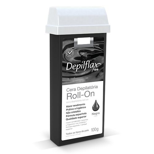 Cera Depilatória Roll-On Negra 100g Depilflax