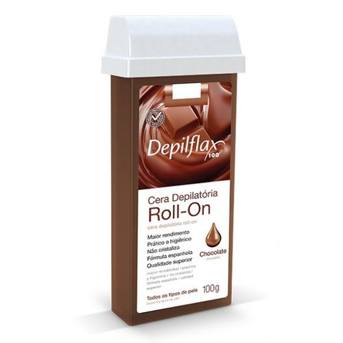 Cera Depilatória Roll-On Chocolate 100g Depilflax