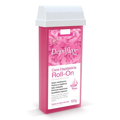 Cera Depilatória Roll-On Rosa 100g Depilflax