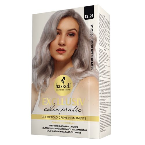 Kit Coloração 12.21 Superclareador Pérola Excllusiv Color Pratic Haskell