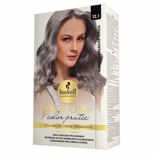 Kit Coloração 12.1 Superclareador Cinza Excllusiv Color Pratic Haskell