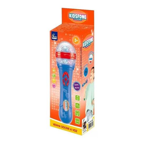 Microfone Musical Kidsfone Azul Fenix Brinquedos