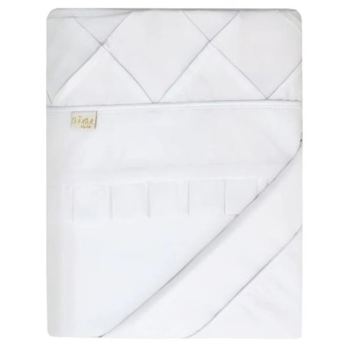 Jogo Lençol De Berço 3 Pçs Percal 300 Fios Branco Aime Baby Kids